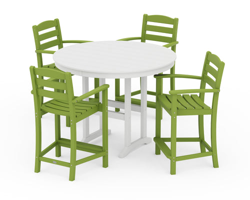 La Casa Café 5-Piece Round Farmhouse Counter Set