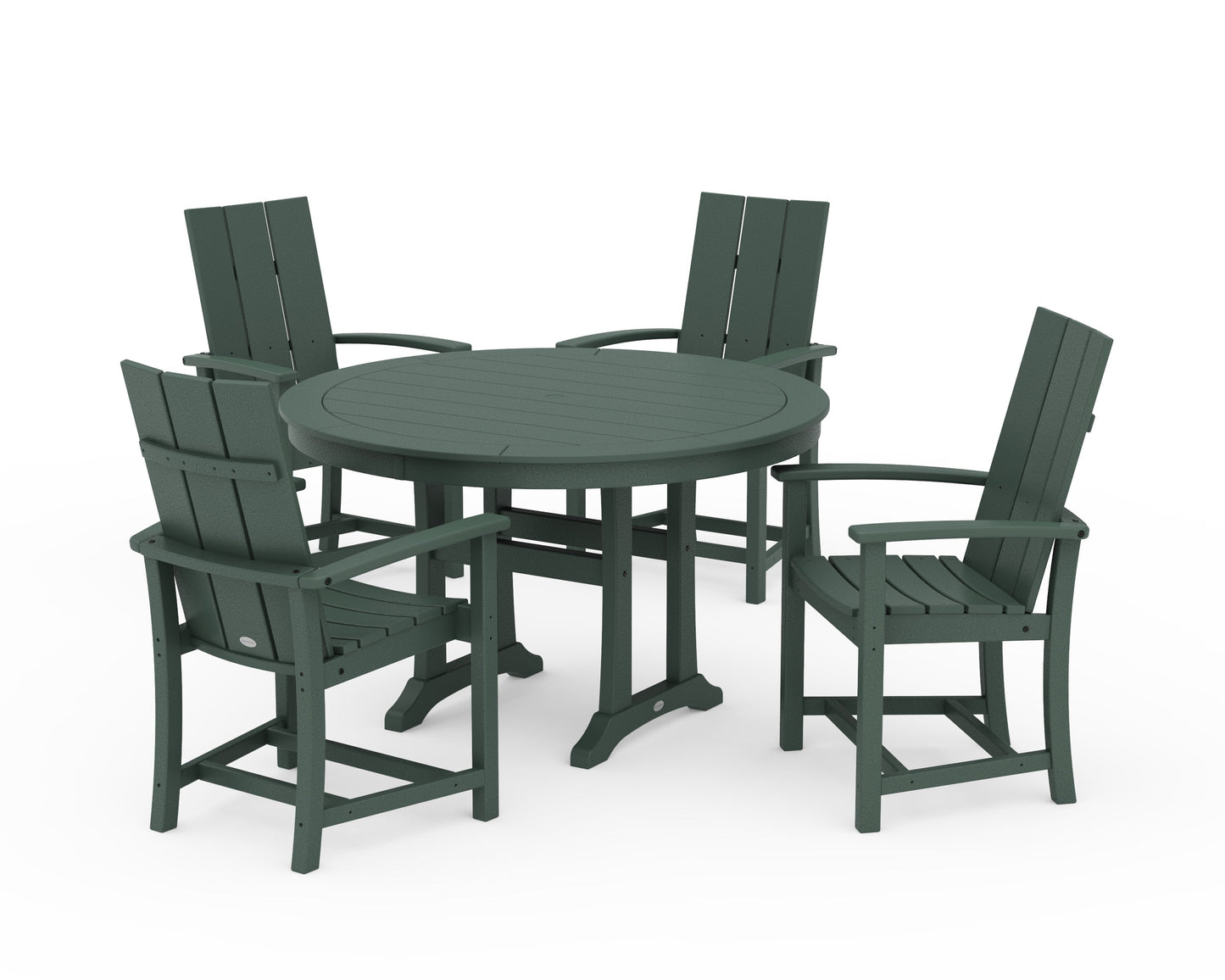 Modern Adirondack 5-Piece Round Dining Set with Trestle Legs