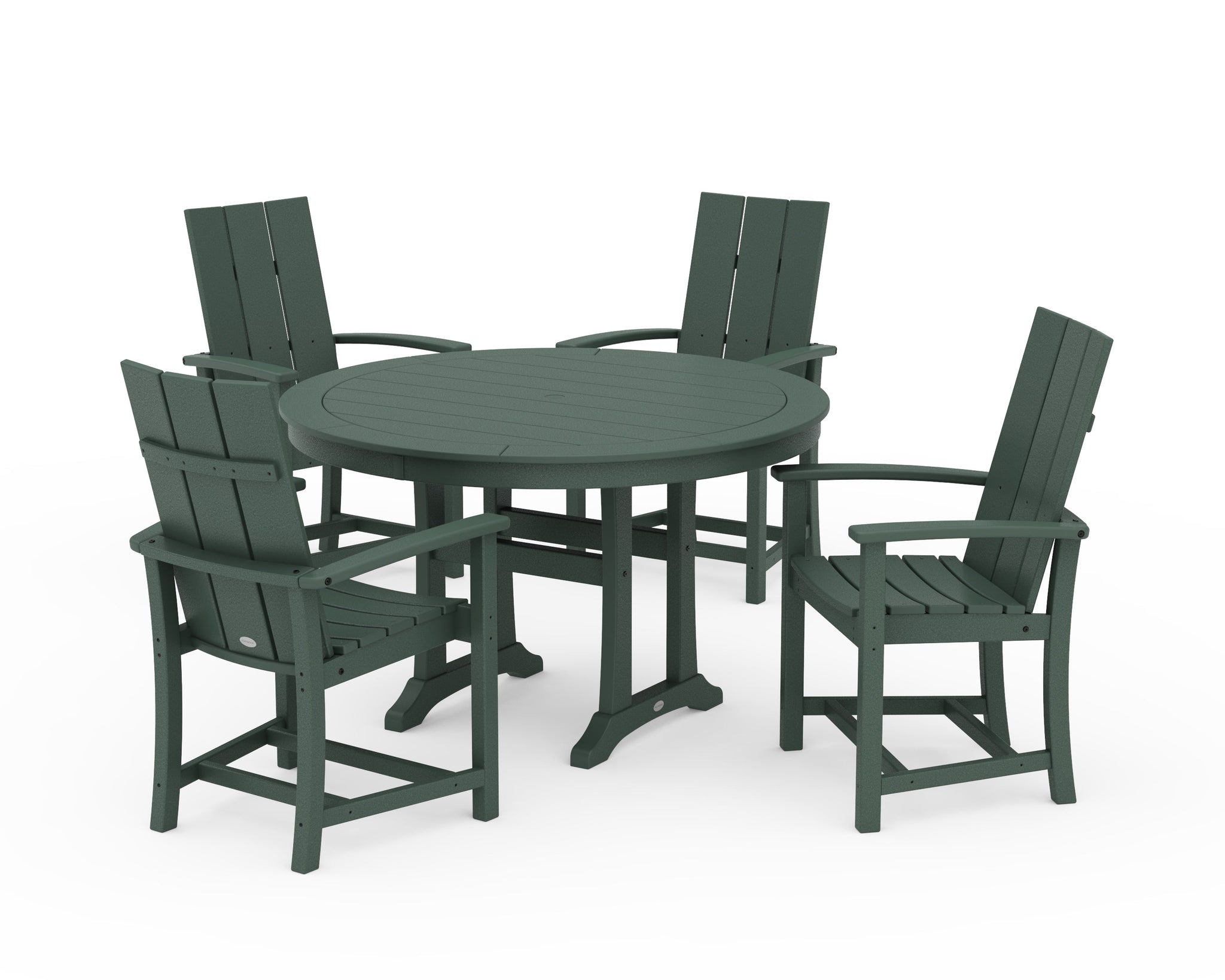 Modern Adirondack 5-Piece Round Dining Set with Trestle Legs