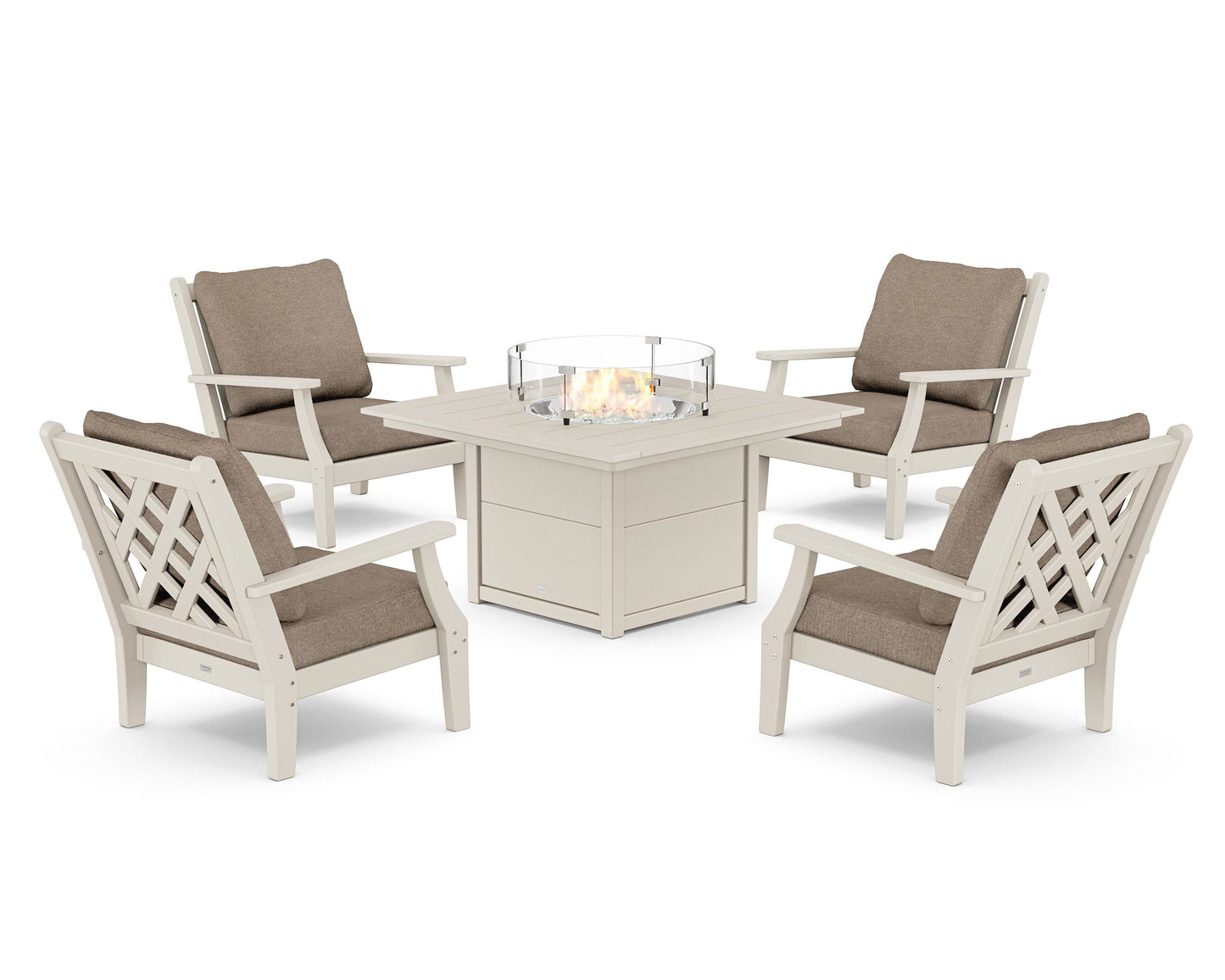 Wovendale 5-Piece Deep Seating Set with Fire Pit Table