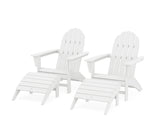 Vineyard Adirondack Chair 4-Piece Set with Ottomans