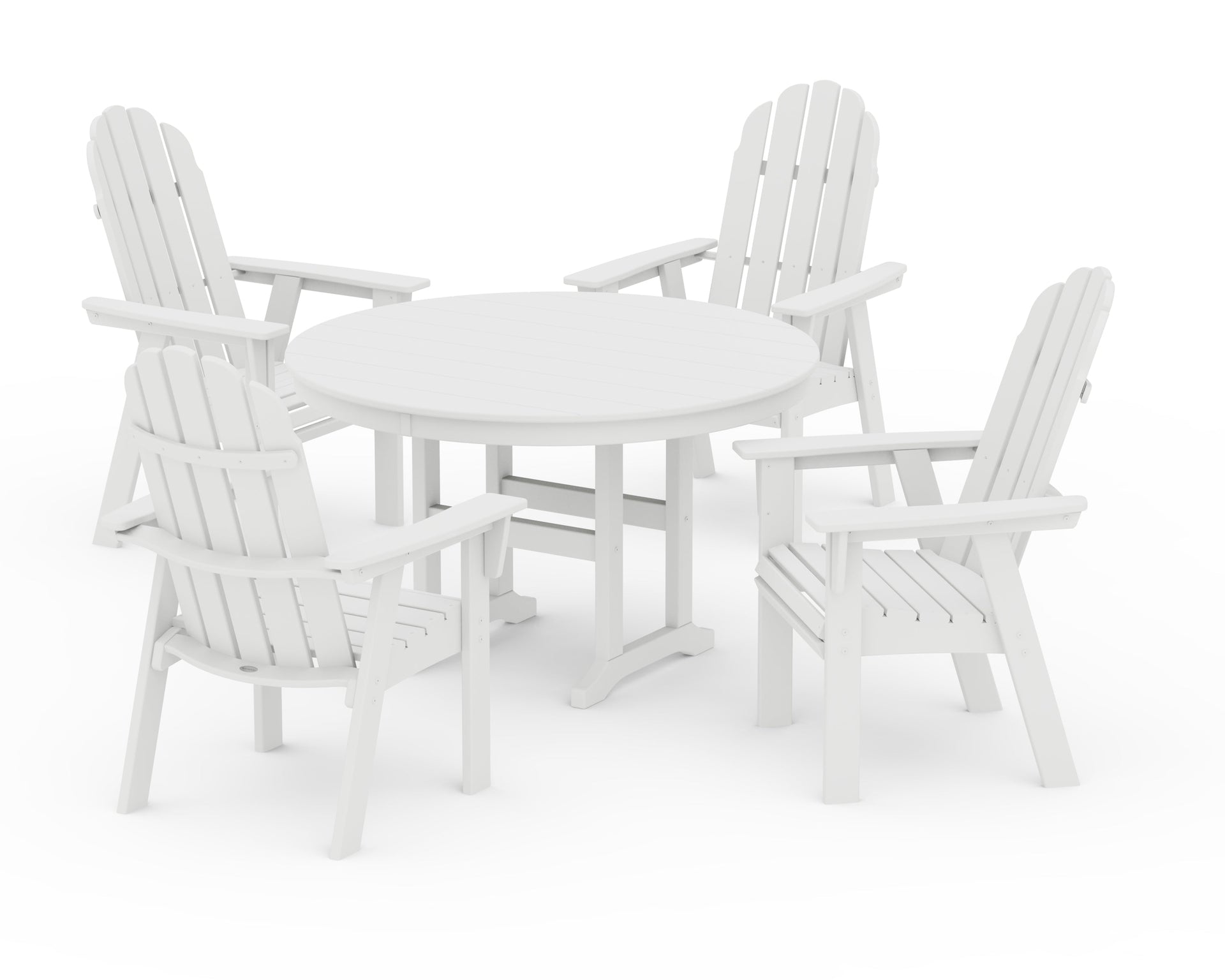 Vineyard Curveback Adirondack 5-Piece Round Farmhouse Dining Set
