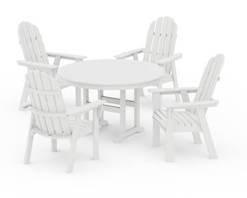 Vineyard Curveback Adirondack 5-Piece Round Farmhouse Dining Set