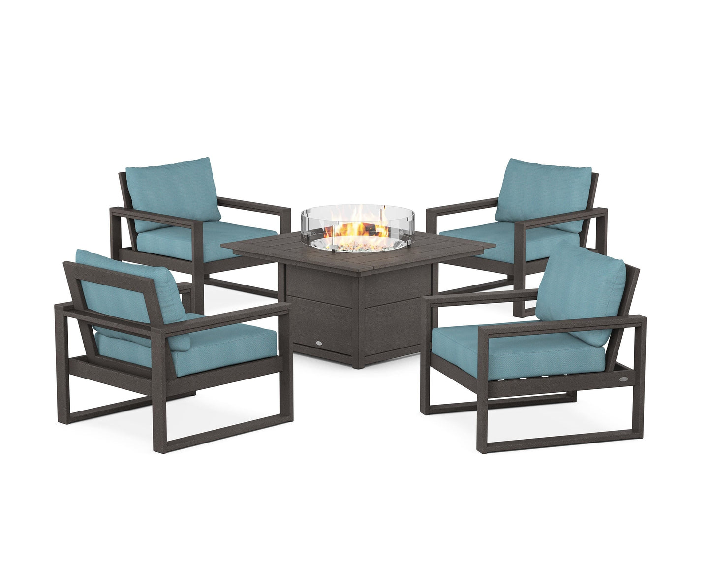 EDGE Sectional 5-Piece Deep Seating Set with Fire Pit Table