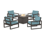 EDGE Sectional 5-Piece Deep Seating Set with Fire Pit Table