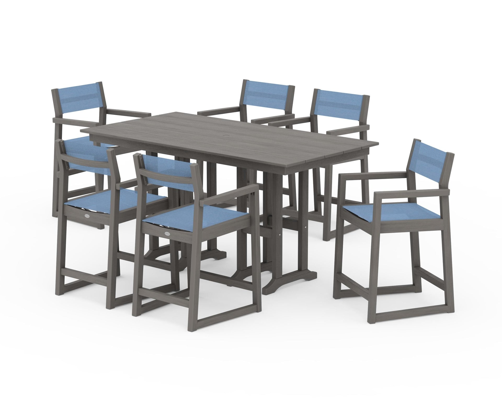 EDGE Sling Arm Chair 7-Piece Farmhouse Counter Set