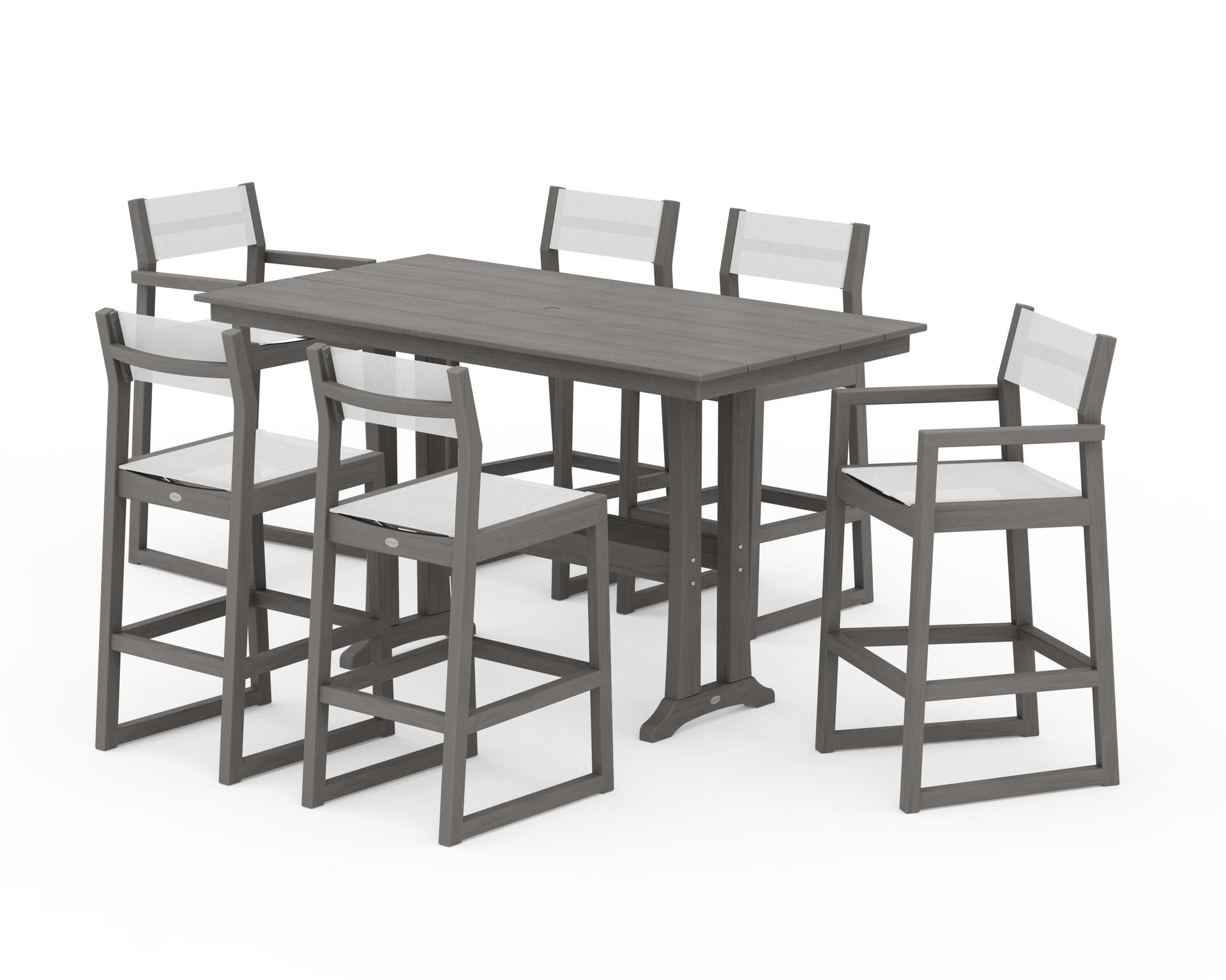 EDGE Sling 7-Piece Farmhouse Bar Set with Trestle Legs