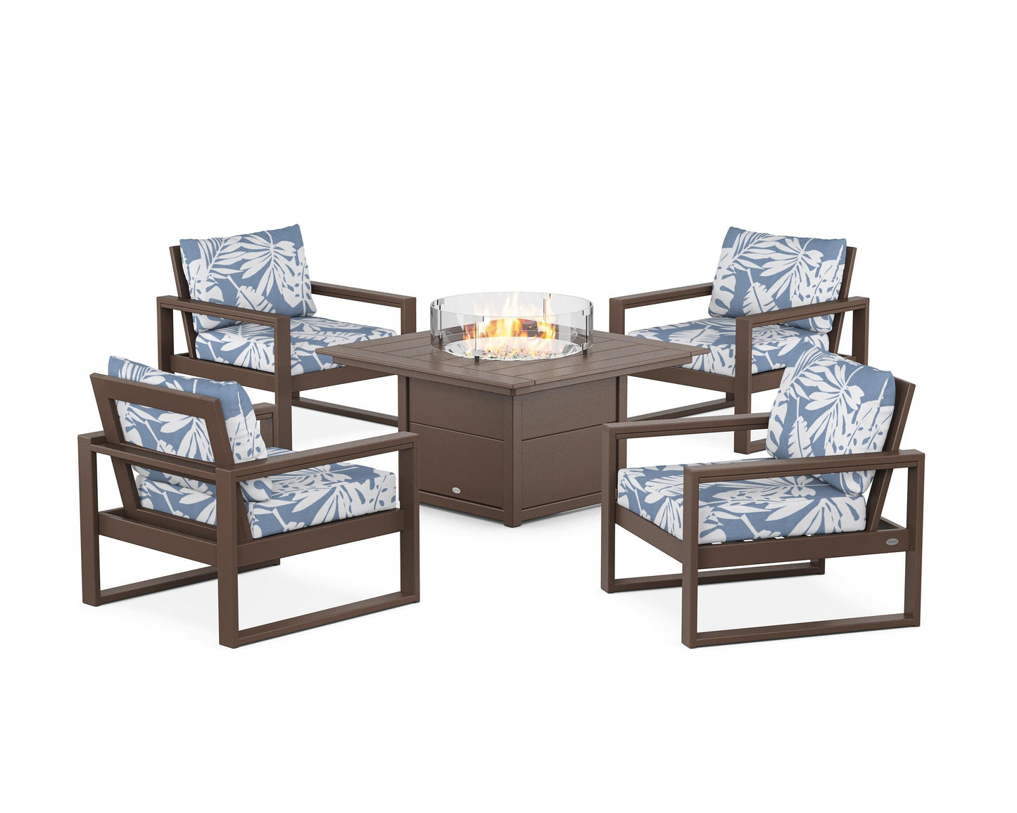 EDGE Sectional 5-Piece Deep Seating Set with Fire Pit Table