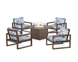 EDGE Sectional 5-Piece Deep Seating Set with Fire Pit Table