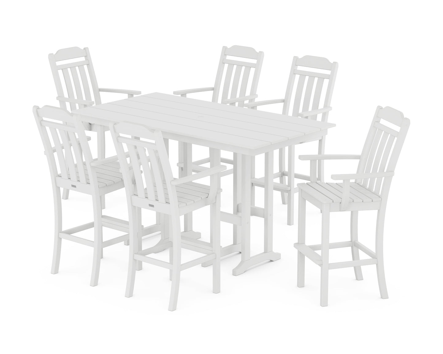 Cottage Arm Chair 7-Piece Farmhouse Bar Set