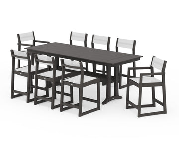 EDGE Sling 9-Piece Farmhouse Counter Set with Trestle Legs