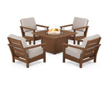 Harbour 5-Piece Conversation Set with Fire Pit Table