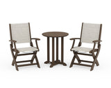 Coastal Folding 3-Piece Round Bistro Dining Set