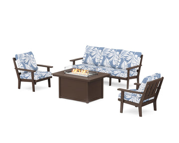 Oxford Deep Seating Fire Pit Table Set