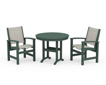 Coastal 3-Piece Round Dining Set