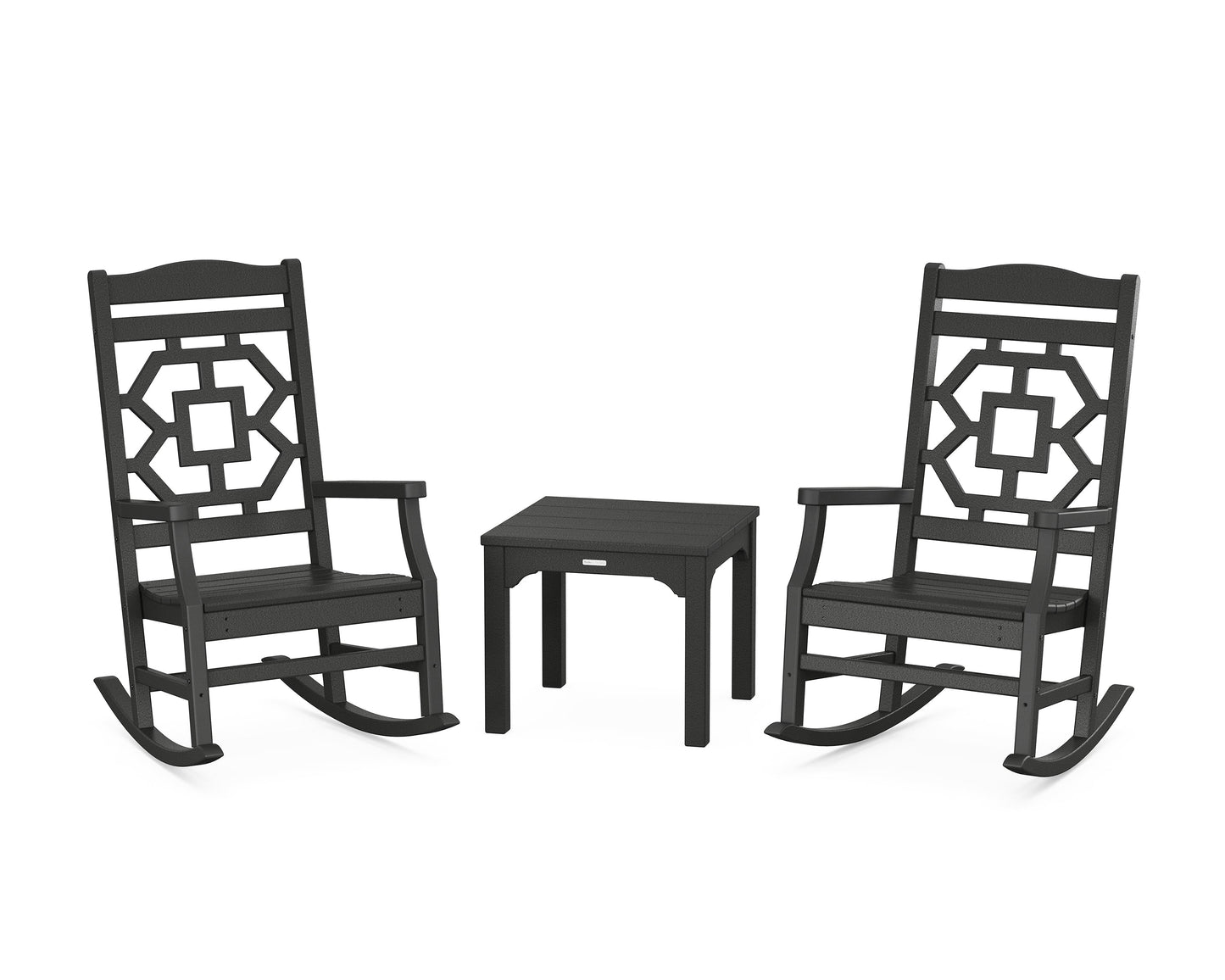 Chinoiserie 3-Piece Rocking Chair Set