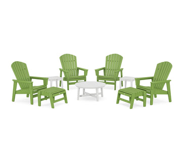 Nautical Grand Upright Adirondack 9-Piece Conversation Set