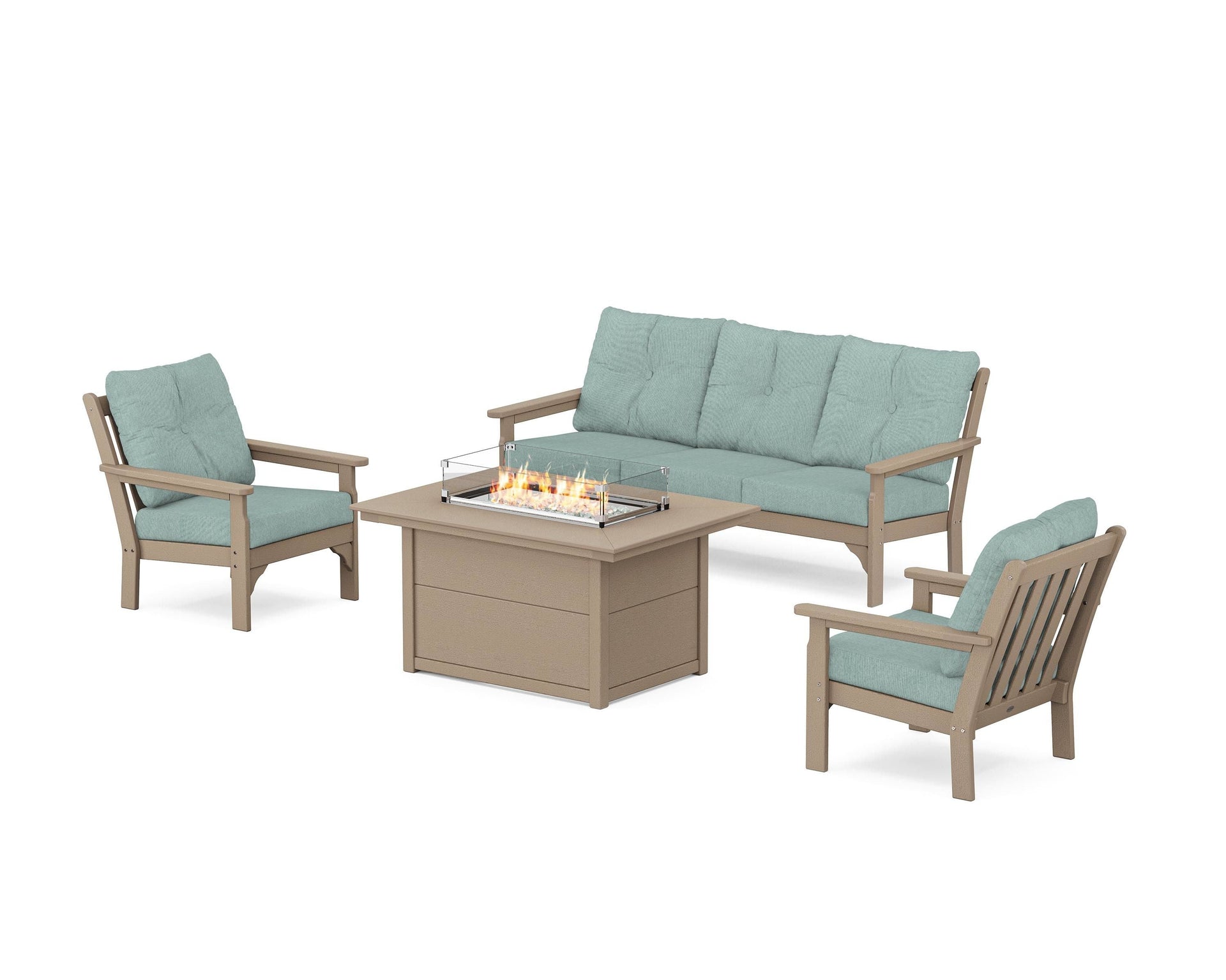 Vineyard Deep Seating Fire Pit Table Set