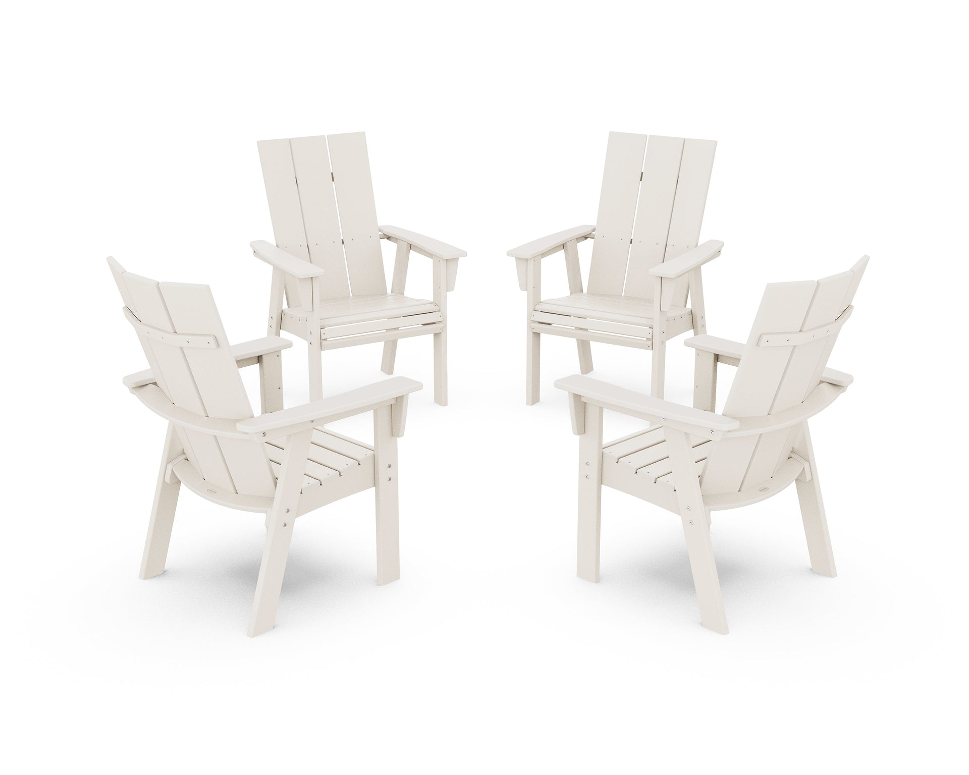 Modern 4-Piece Curveback Upright Adirondack Conversation Set