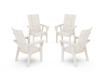 Modern 4-Piece Curveback Upright Adirondack Conversation Set