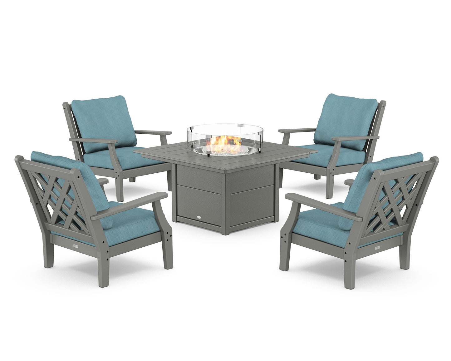 Wovendale 5-Piece Deep Seating Set with Fire Pit Table