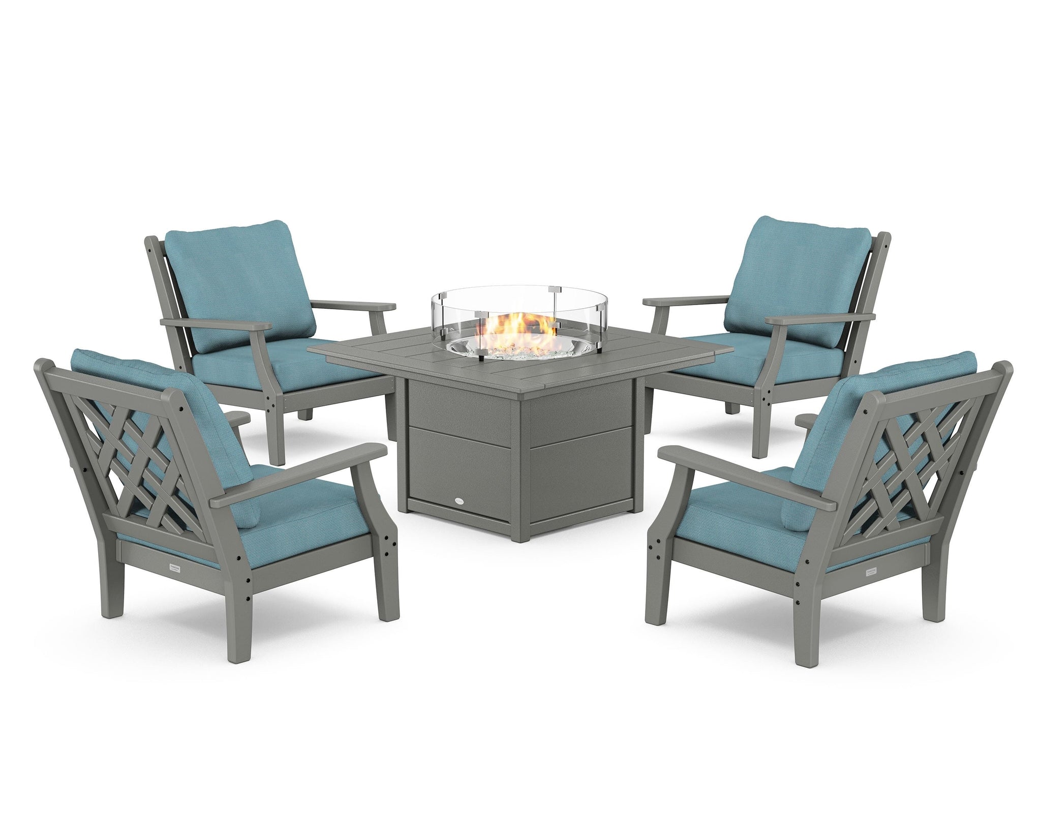 Wovendale 5-Piece Deep Seating Set with Fire Pit Table