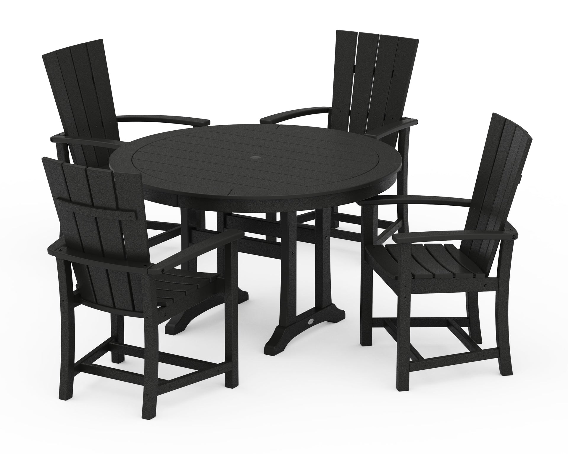 Quattro 5-Piece Round Dining Set with Trestle Legs