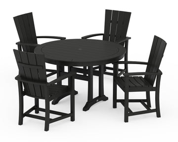 Quattro 5-Piece Round Dining Set with Trestle Legs