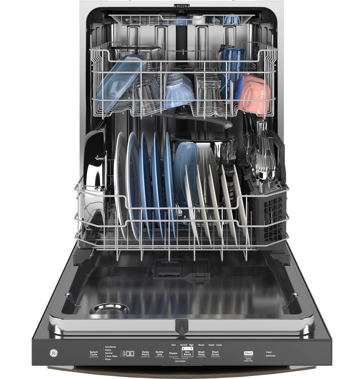GE GE® ENERGY STAR® Fingerprint Resistant Top Control with Stainless Steel Interior Dishwasher with Sanitize Cycle