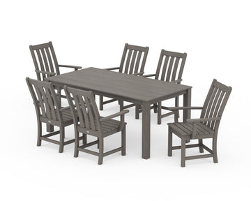 Vineyard 7-Piece Parsons Arm Chair Dining Set