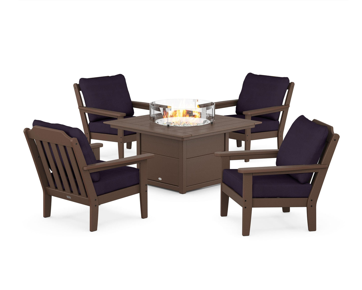 Cottage 5-Piece Deep Seating Set with Fire Pit Table