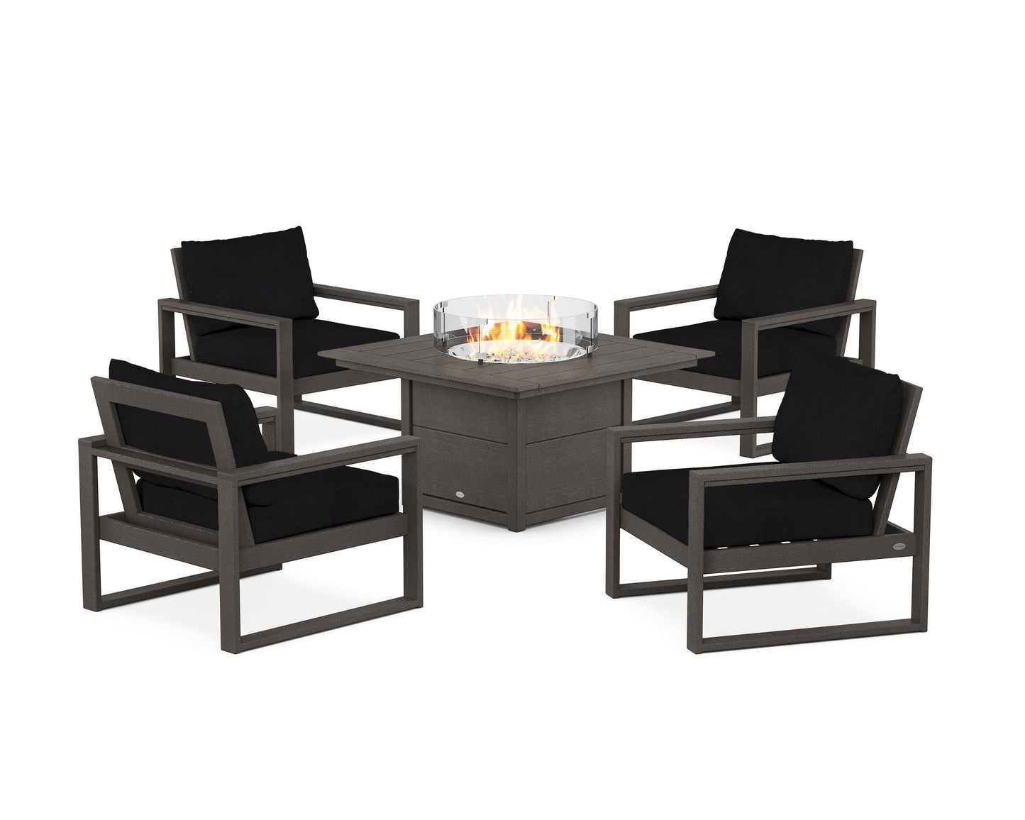 EDGE Sectional 5-Piece Deep Seating Set with Fire Pit Table