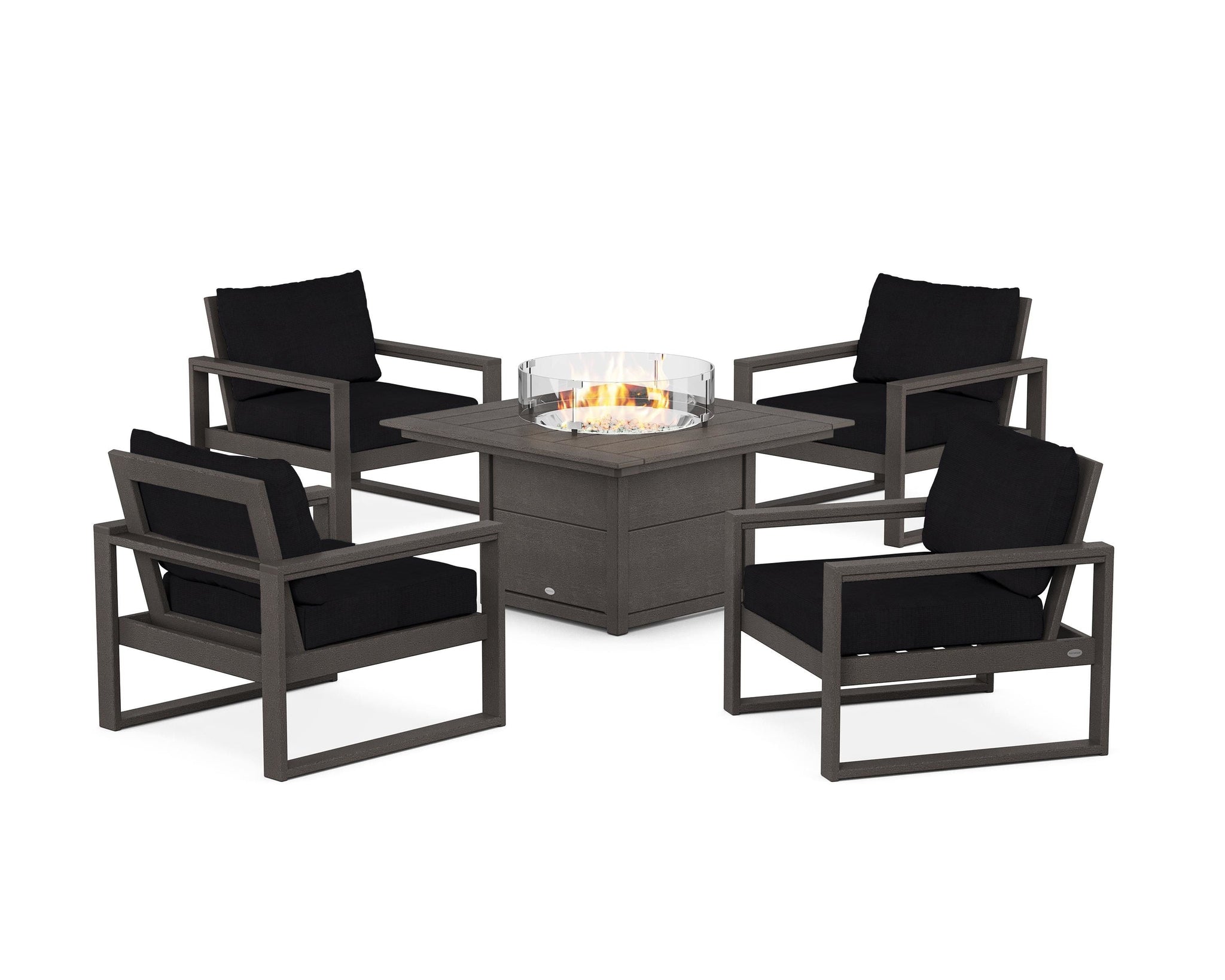 EDGE Sectional 5-Piece Deep Seating Set with Fire Pit Table