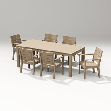 Latitude 7-Piece Arm Chair Dining Set - Parsons 84"