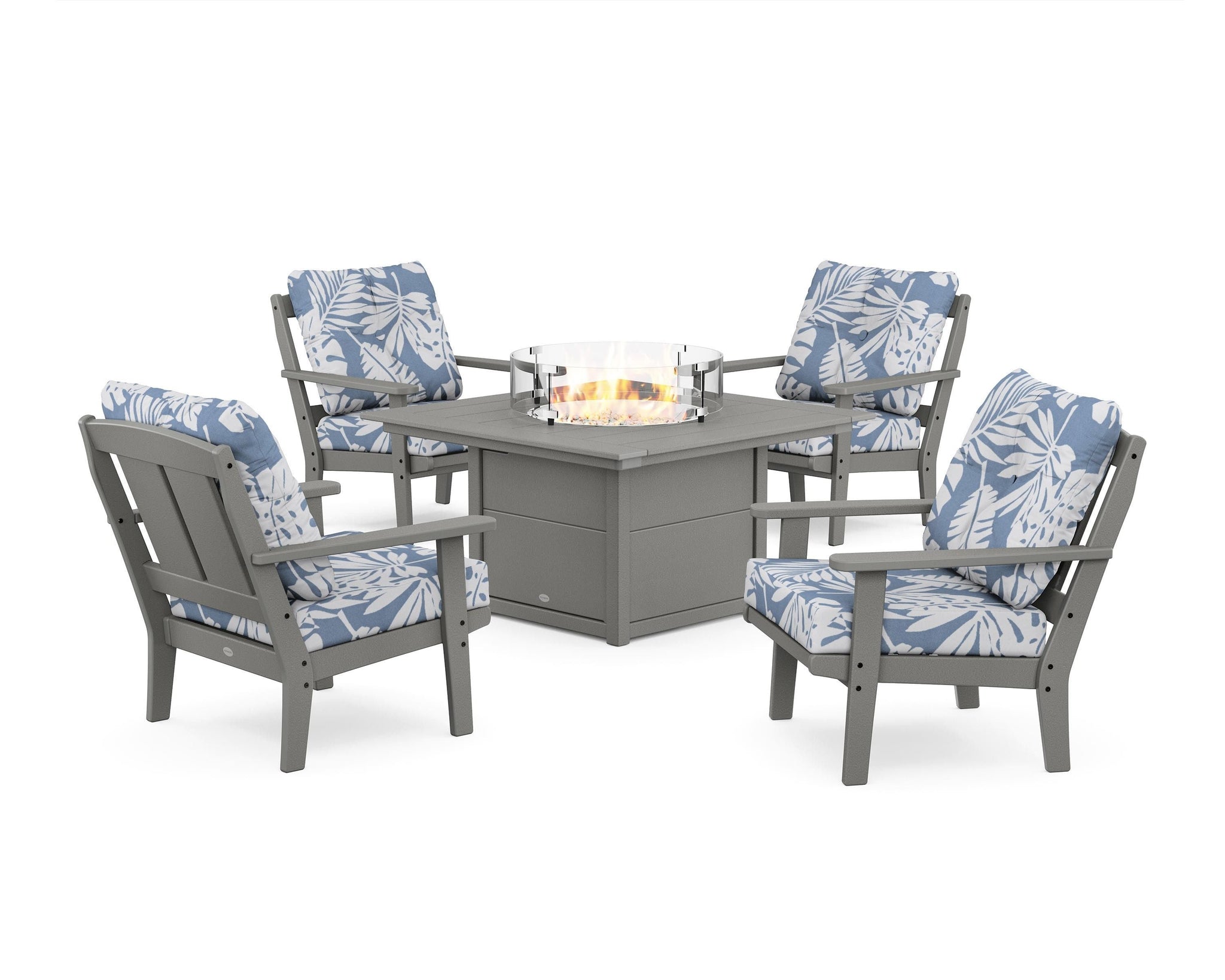 Mission 5-Piece Deep Seating Set with Fire Pit Table