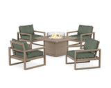 EDGE Sectional 5-Piece Deep Seating Set with Fire Pit Table