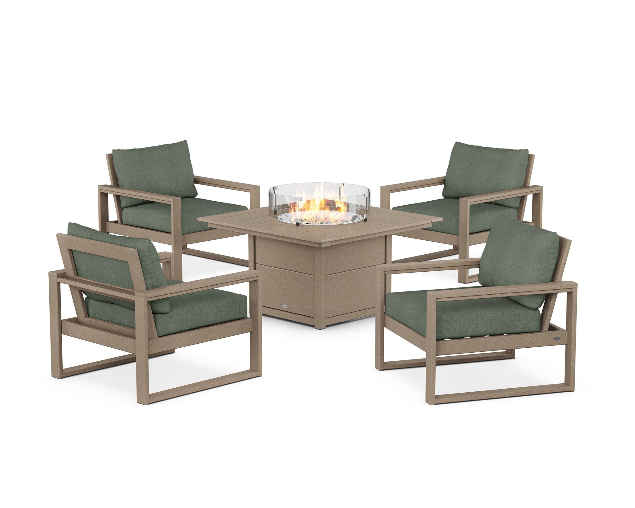 EDGE Sectional 5-Piece Deep Seating Set with Fire Pit Table