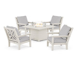 Chippendale 5-Piece Deep Seating Set with Fire Pit Table