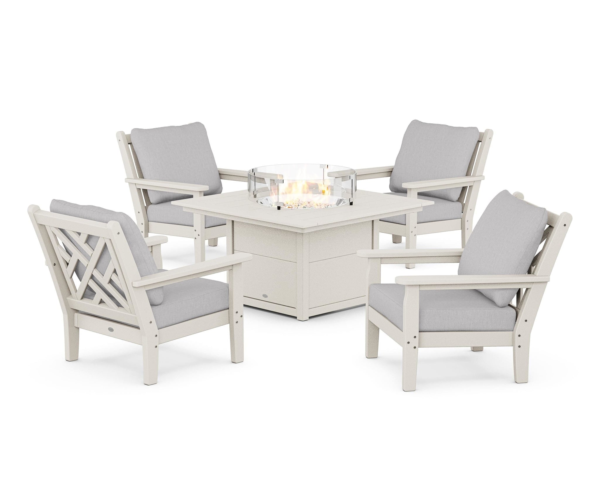 Chippendale 5-Piece Deep Seating Set with Fire Pit Table