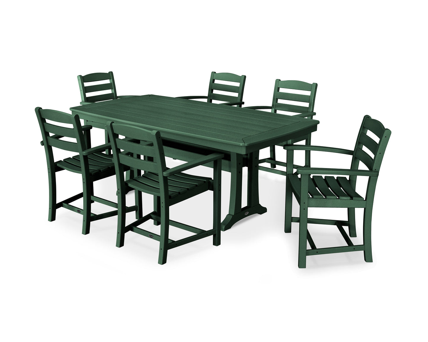 La Casa Café 7-Piece Arm Chair Dining Set with Trestle Legs