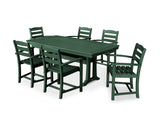 La Casa Café 7-Piece Arm Chair Dining Set with Trestle Legs