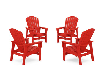 4-Piece Nautical Grand Upright Adirondack Chair Conversation Set