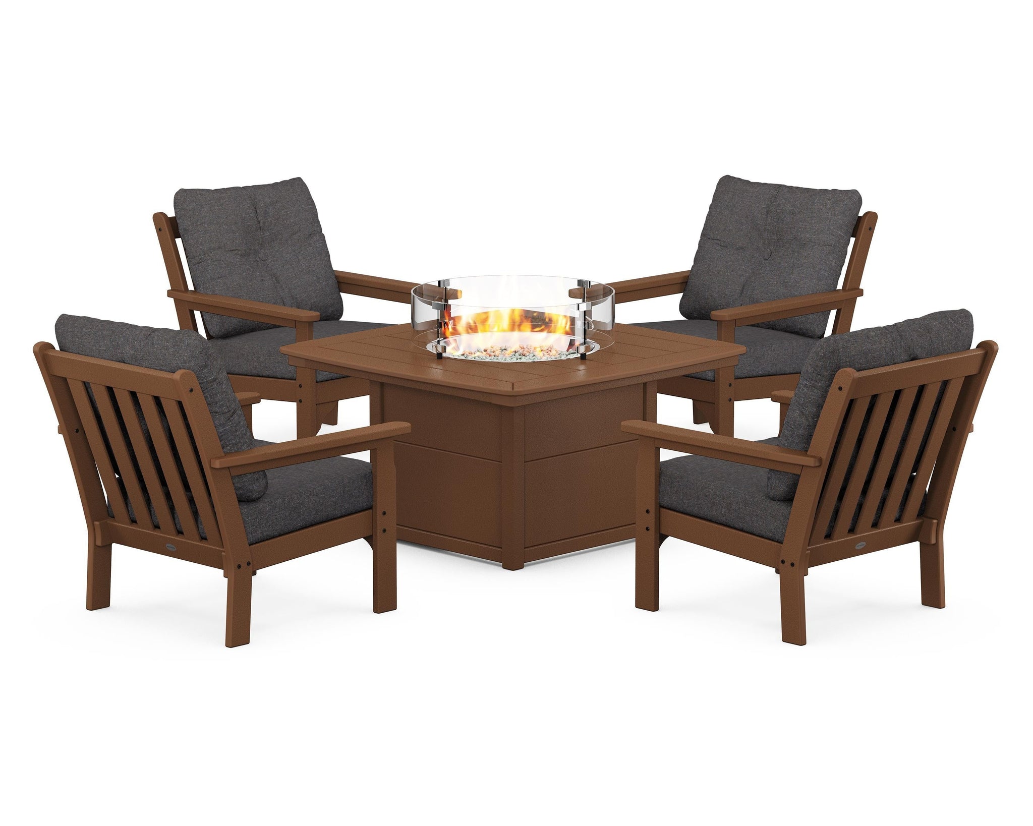 Vineyard 5-Piece Conversation Set with Fire Pit Table