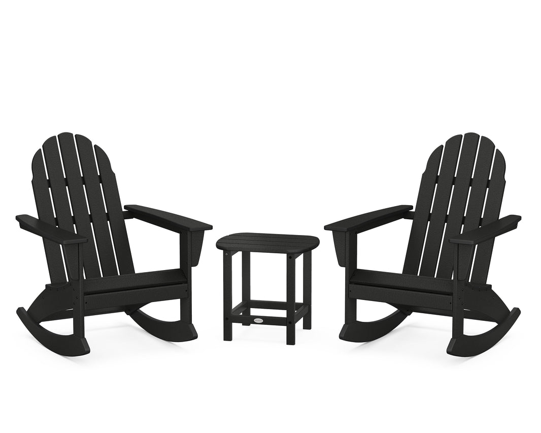 Vineyard 3-Piece Adirondack Rocking Chair Set with South Beach 18" Side Table
