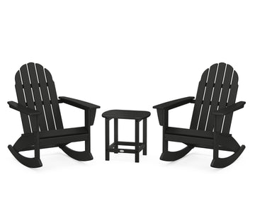 Vineyard 3-Piece Adirondack Rocking Chair Set with South Beach 18" Side Table