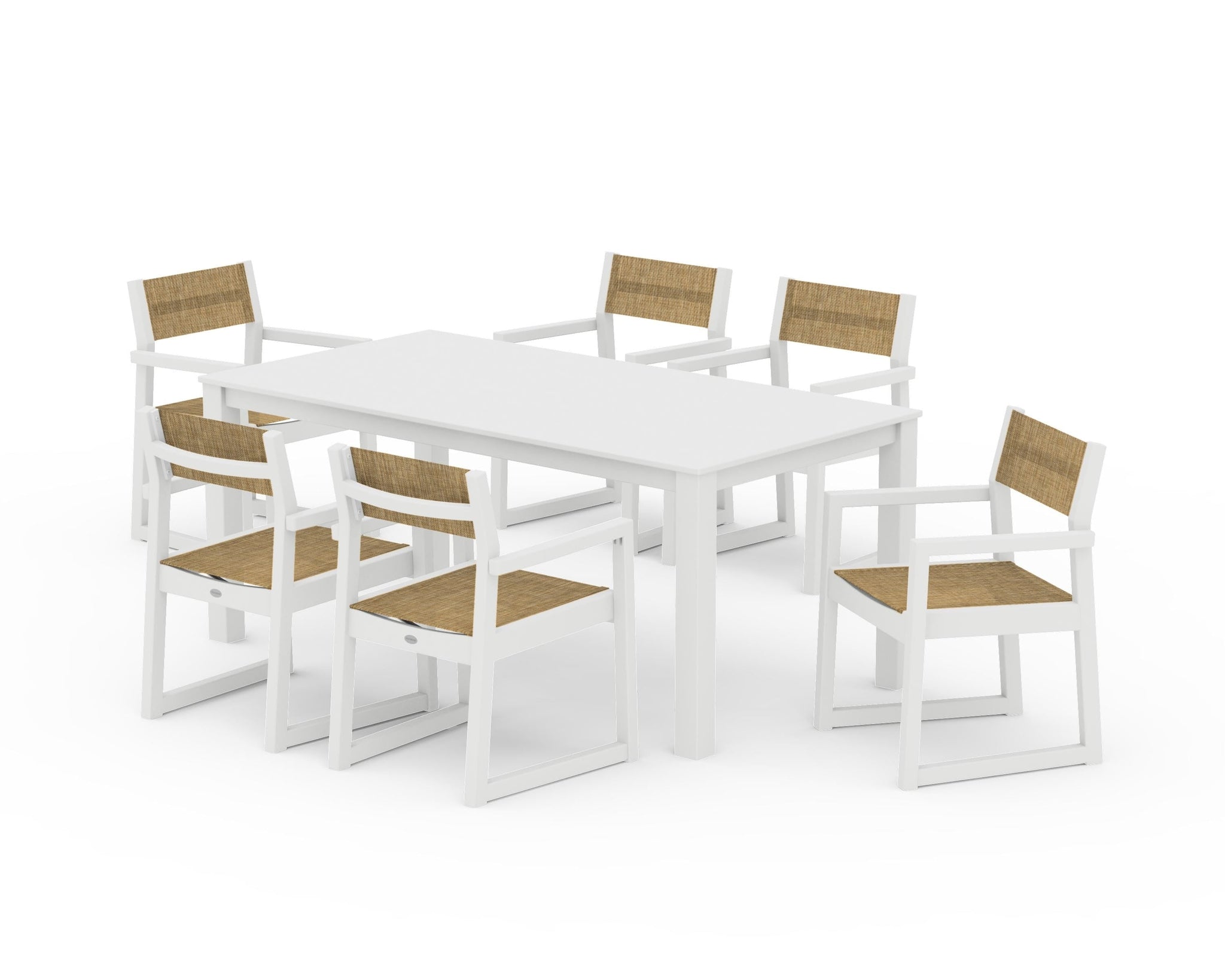 EDGE Sling Arm Chair 7-Piece Parsons Dining Set