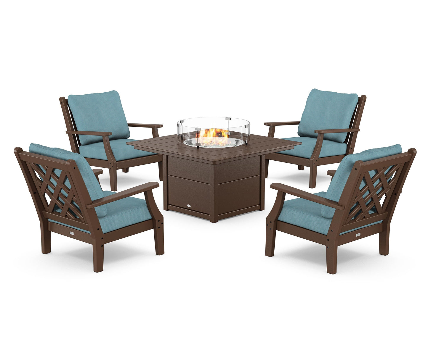 Wovendale 5-Piece Deep Seating Set with Fire Pit Table
