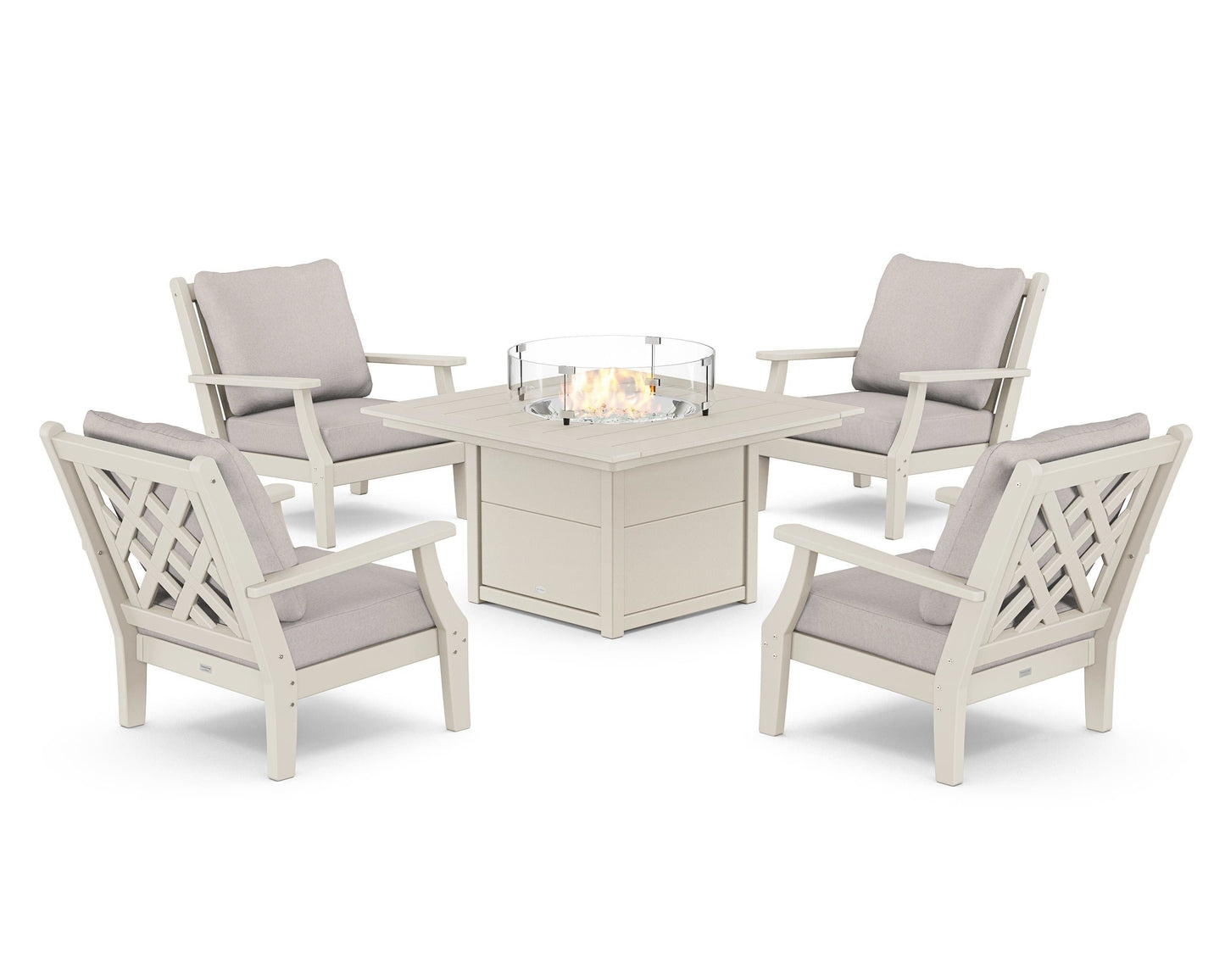 Wovendale 5-Piece Deep Seating Set with Fire Pit Table