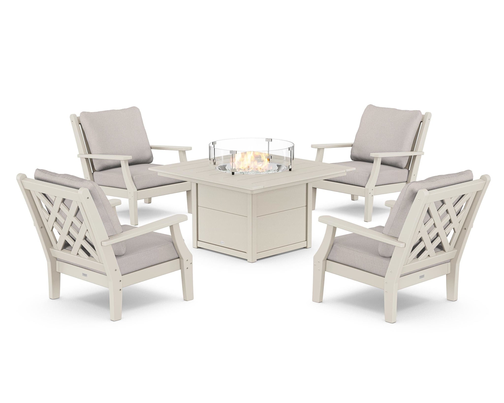 Wovendale 5-Piece Deep Seating Set with Fire Pit Table