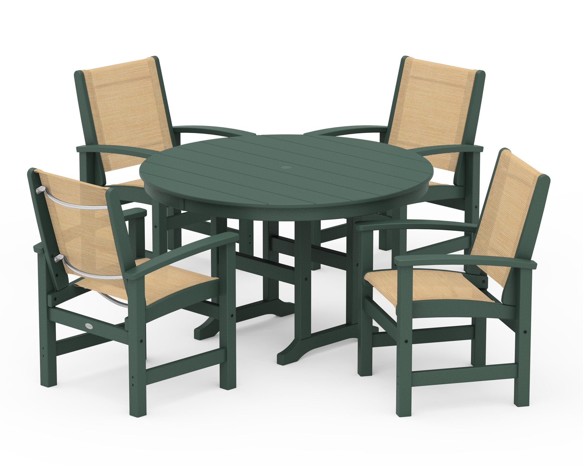 Coastal 5-Piece Round Farmhouse Dining Set